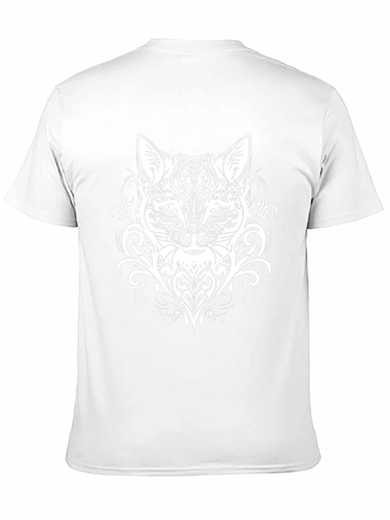 Abstract Cat Graphic Black T-Shirt