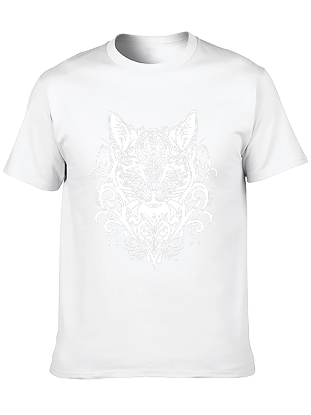 Abstract Cat Graphic Black T-Shirt