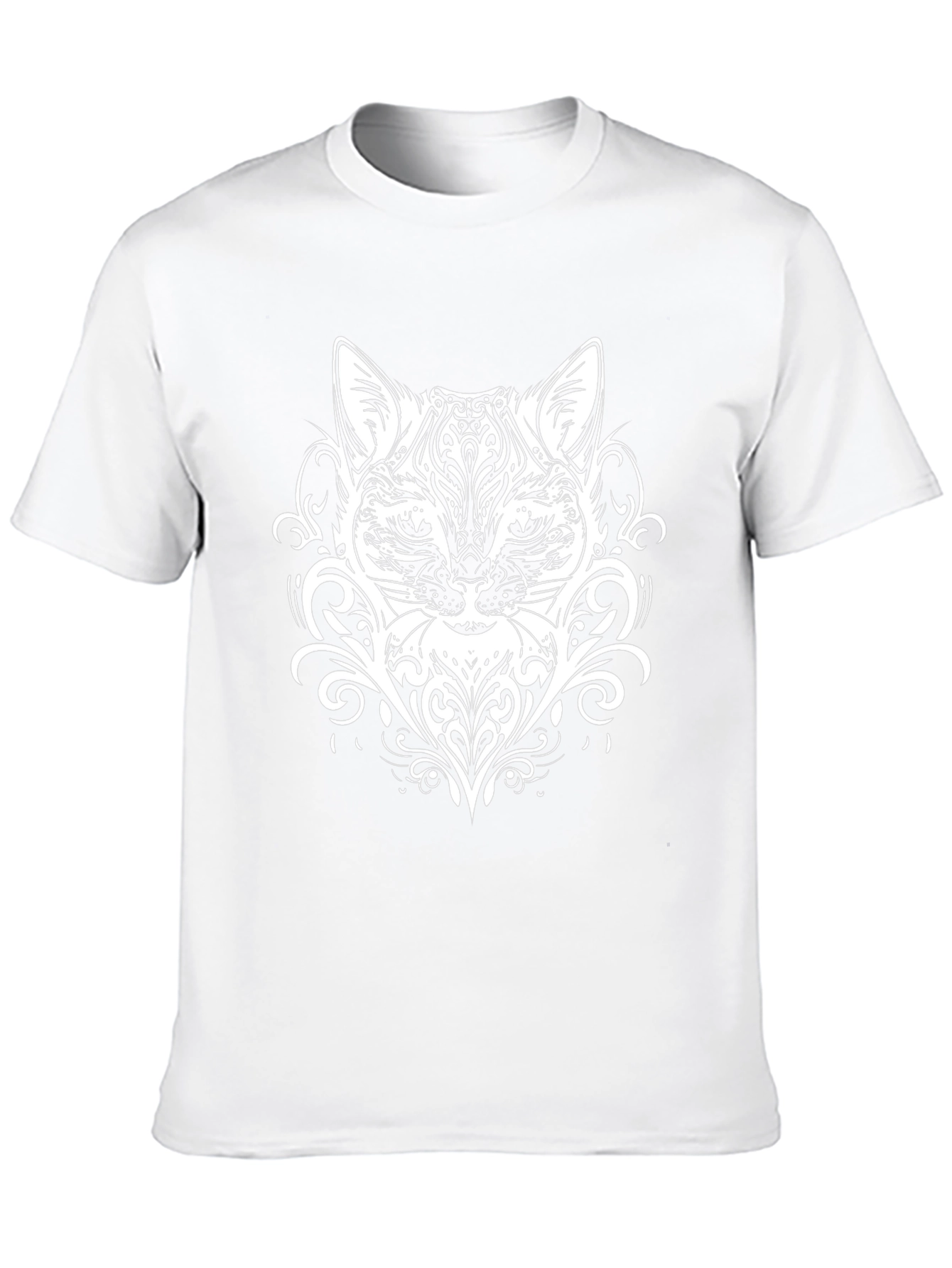 Abstract Cat Graphic Black T-Shirt