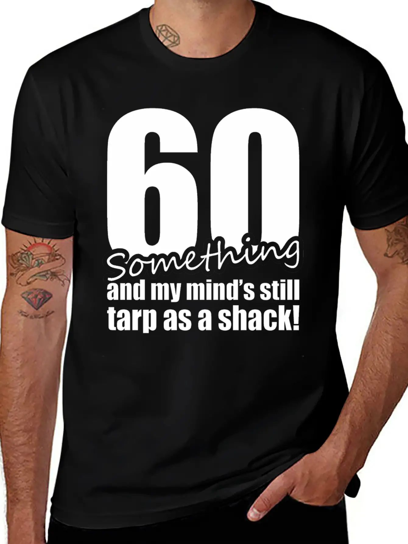 60 Something And My Mind's Still Trap As A Shack Unisex Cotton Tee – Relaxed Fit For Any Occasion