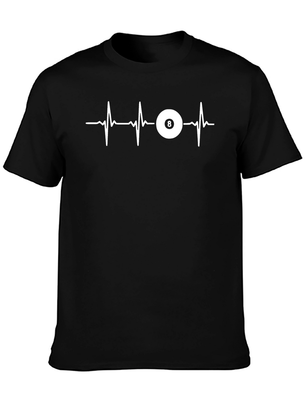 8 Ball Heartbeat Graphic T-Shirt - Black