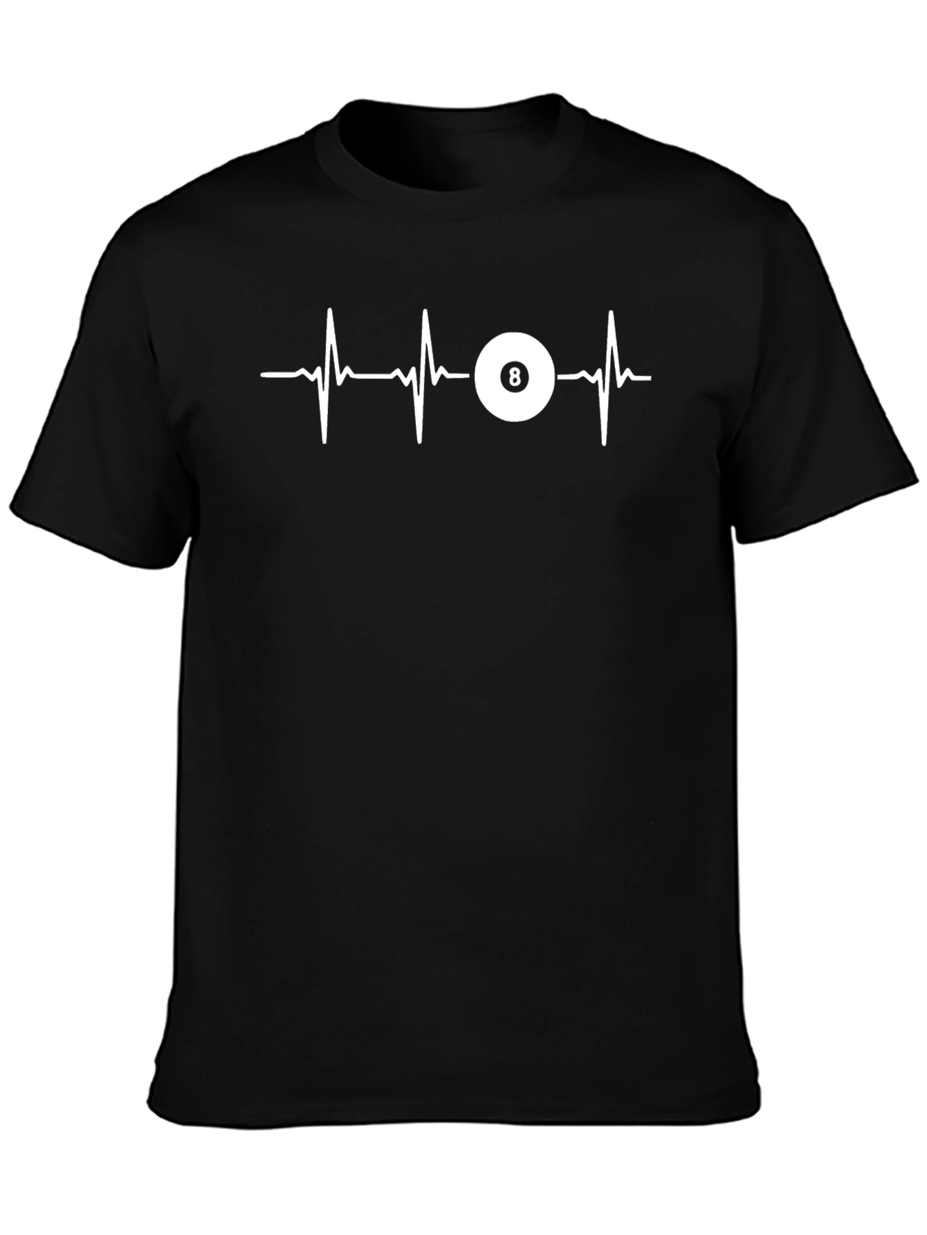 8 Ball Heartbeat Graphic T-Shirt - Black