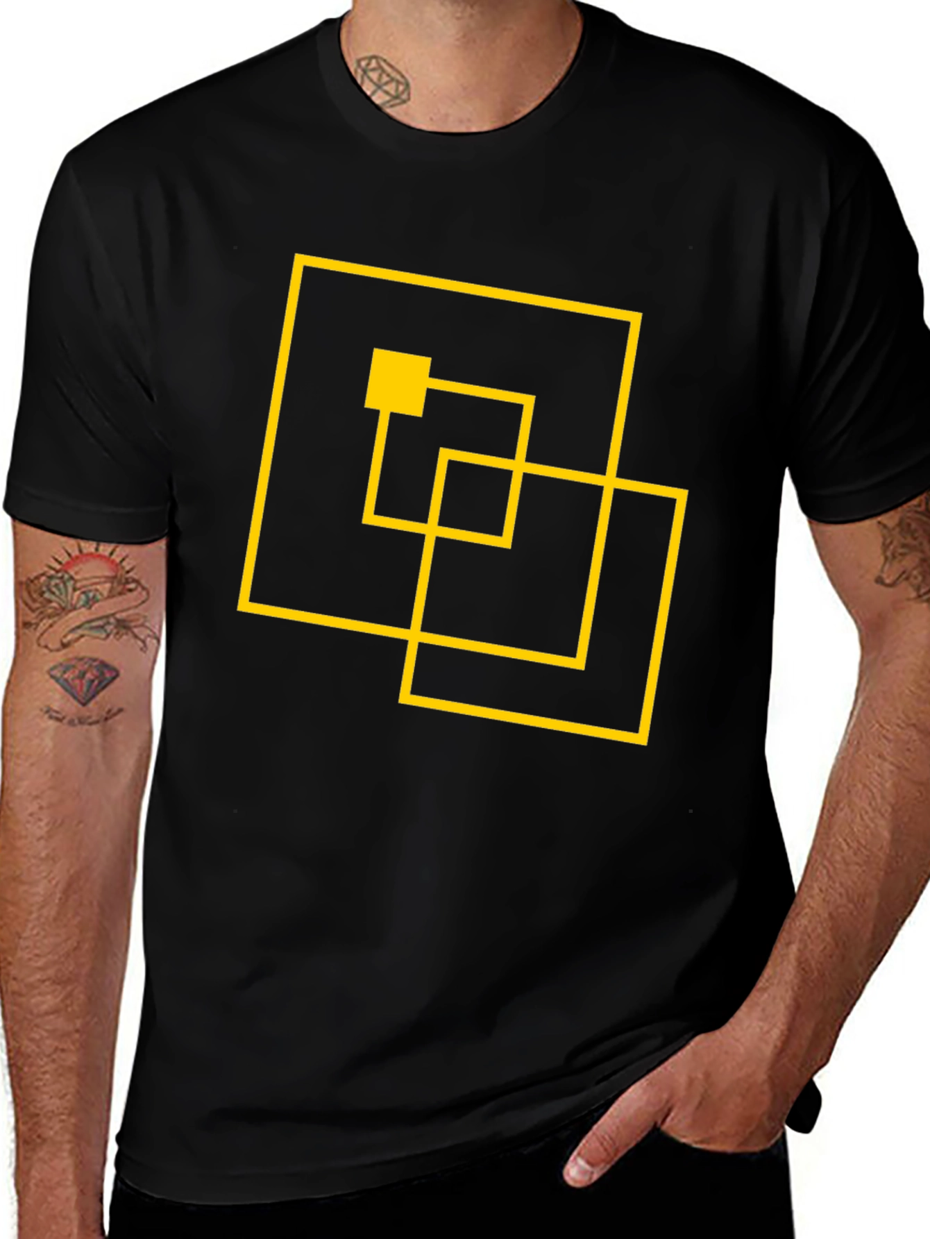 Abstract Geometric Black T-Shirt
