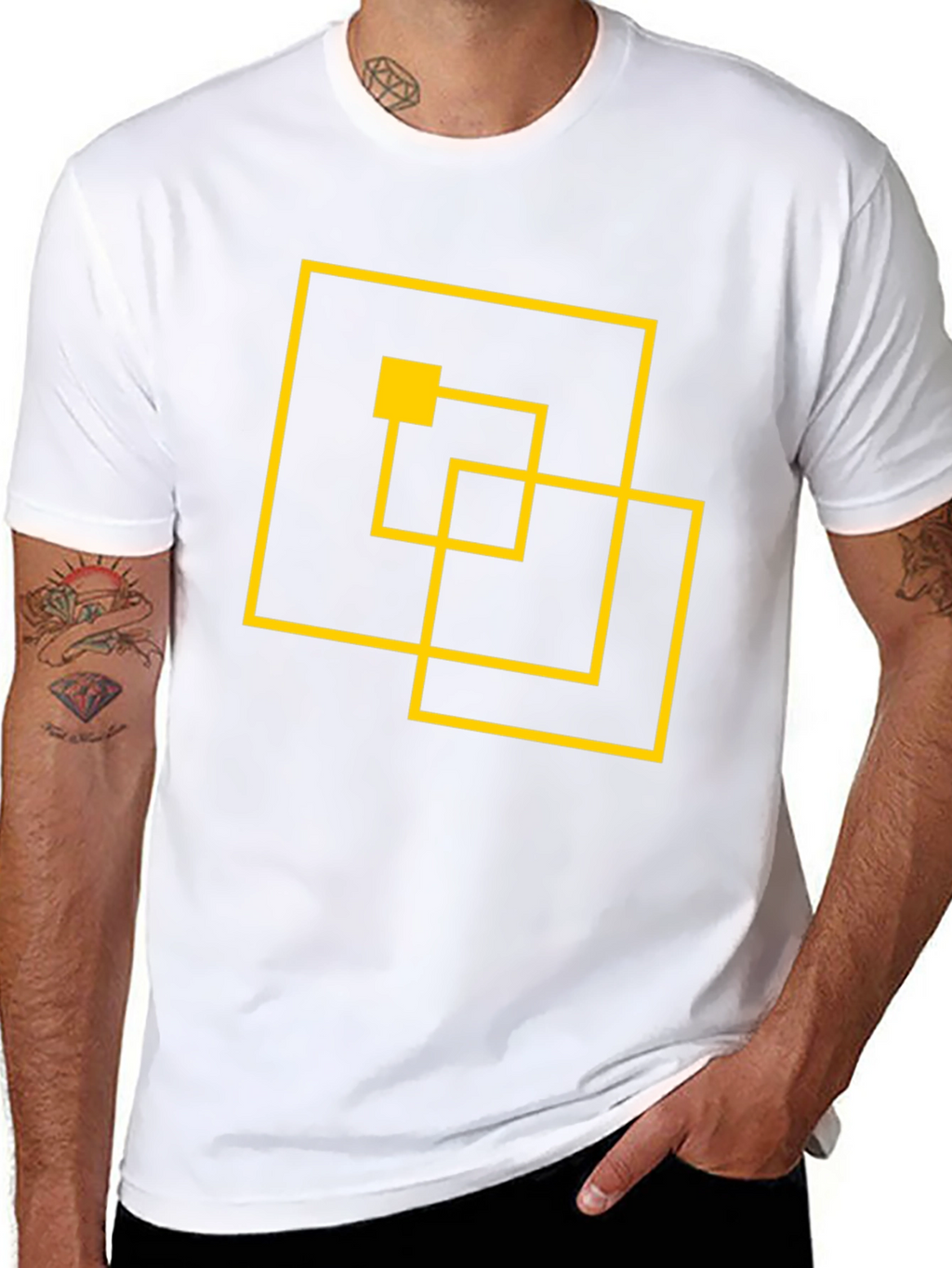 Abstract Geometric Black T-Shirt