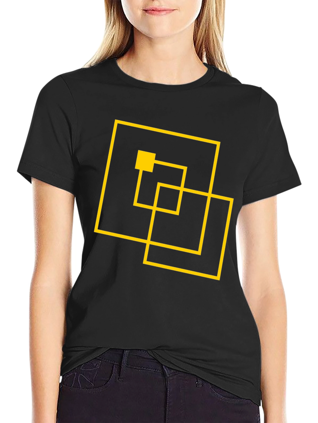 Abstract Geometric Black T-Shirt