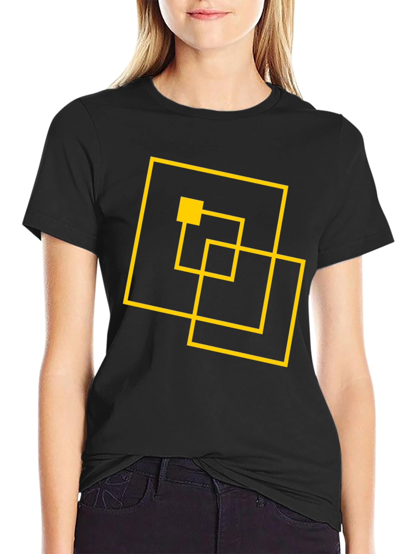 Abstract Geometric Black T-Shirt
