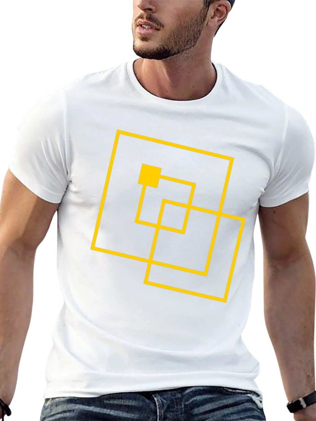 Abstract Geometric Black T-Shirt
