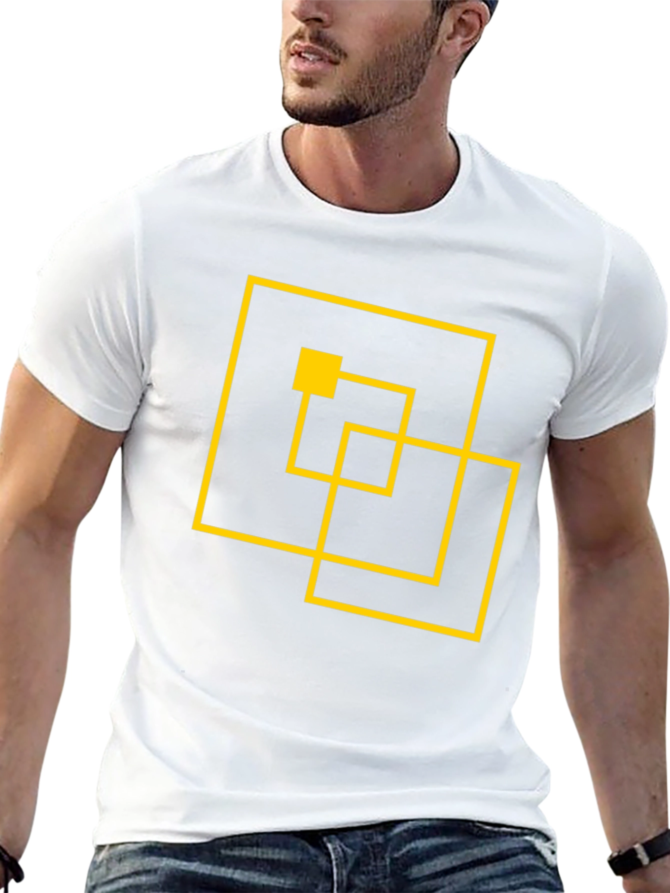 Abstract Geometric Black T-Shirt