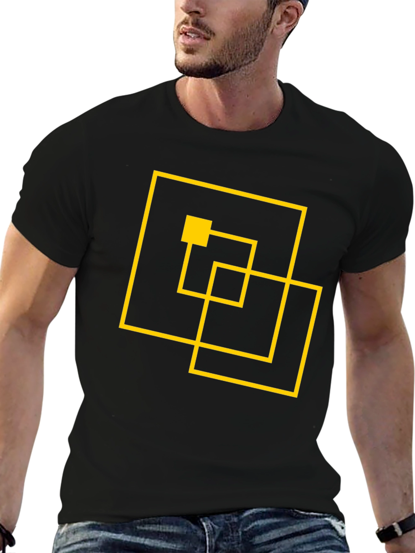Abstract Geometric Black T-Shirt