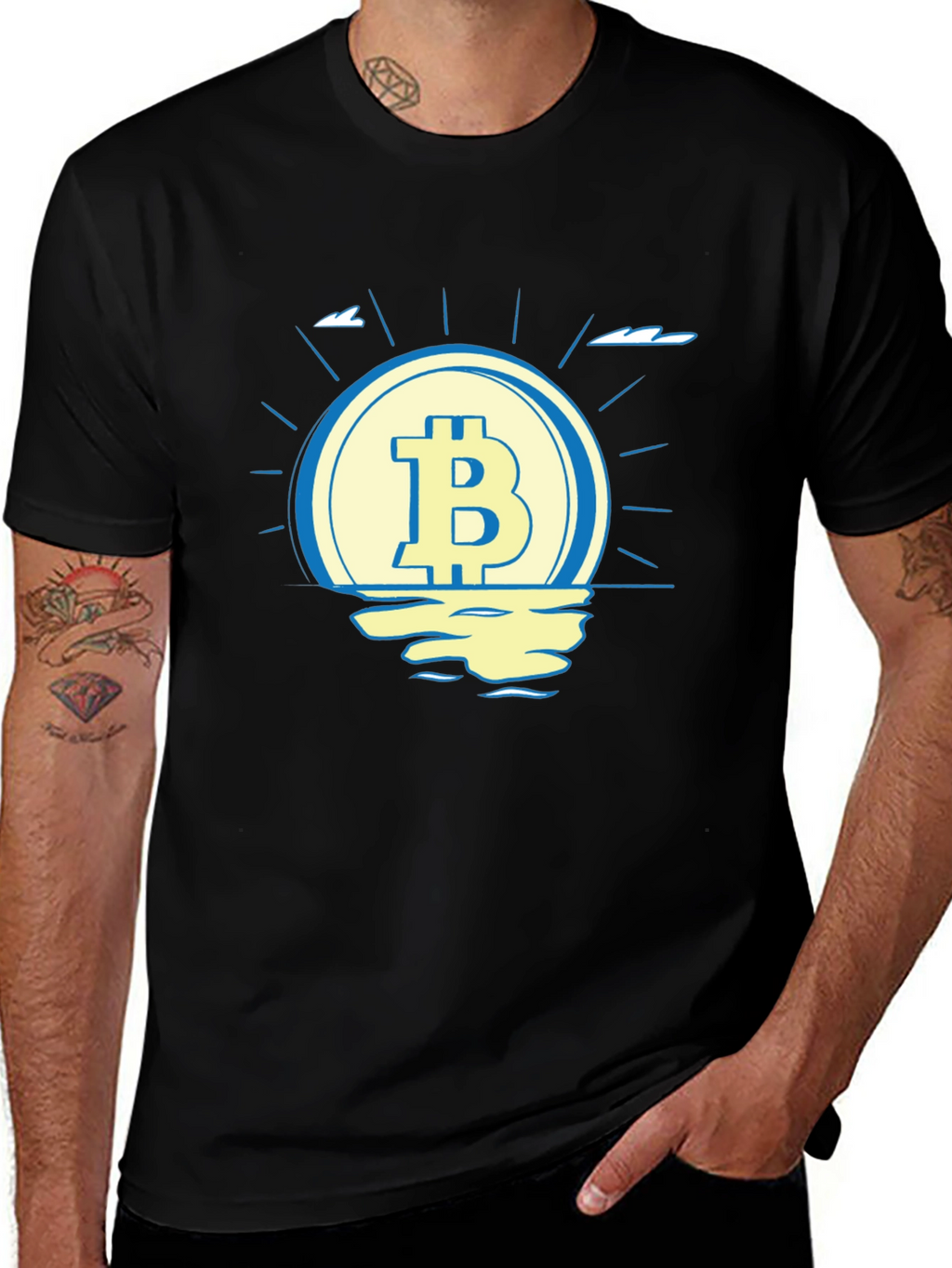Bitcoin Sunset T-Shirt - Crypto Currency Tee