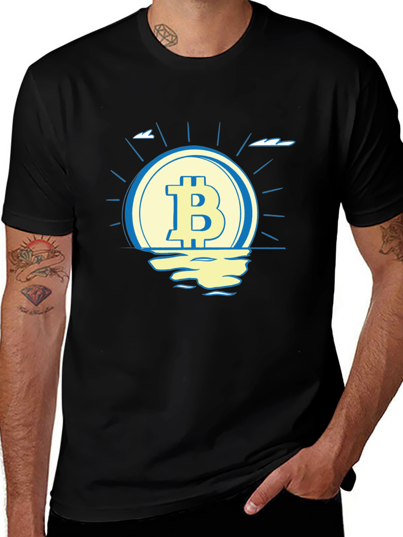 Bitcoin Sunset T-Shirt - Crypto Currency Tee
