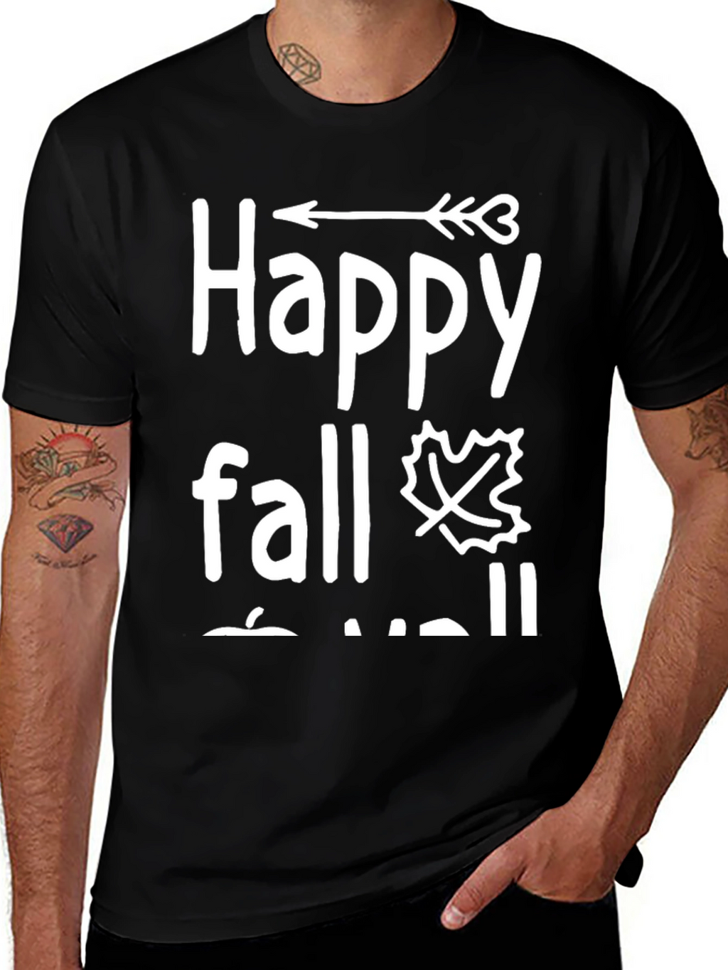 Happy Fall Yall Black Graphic Tee
