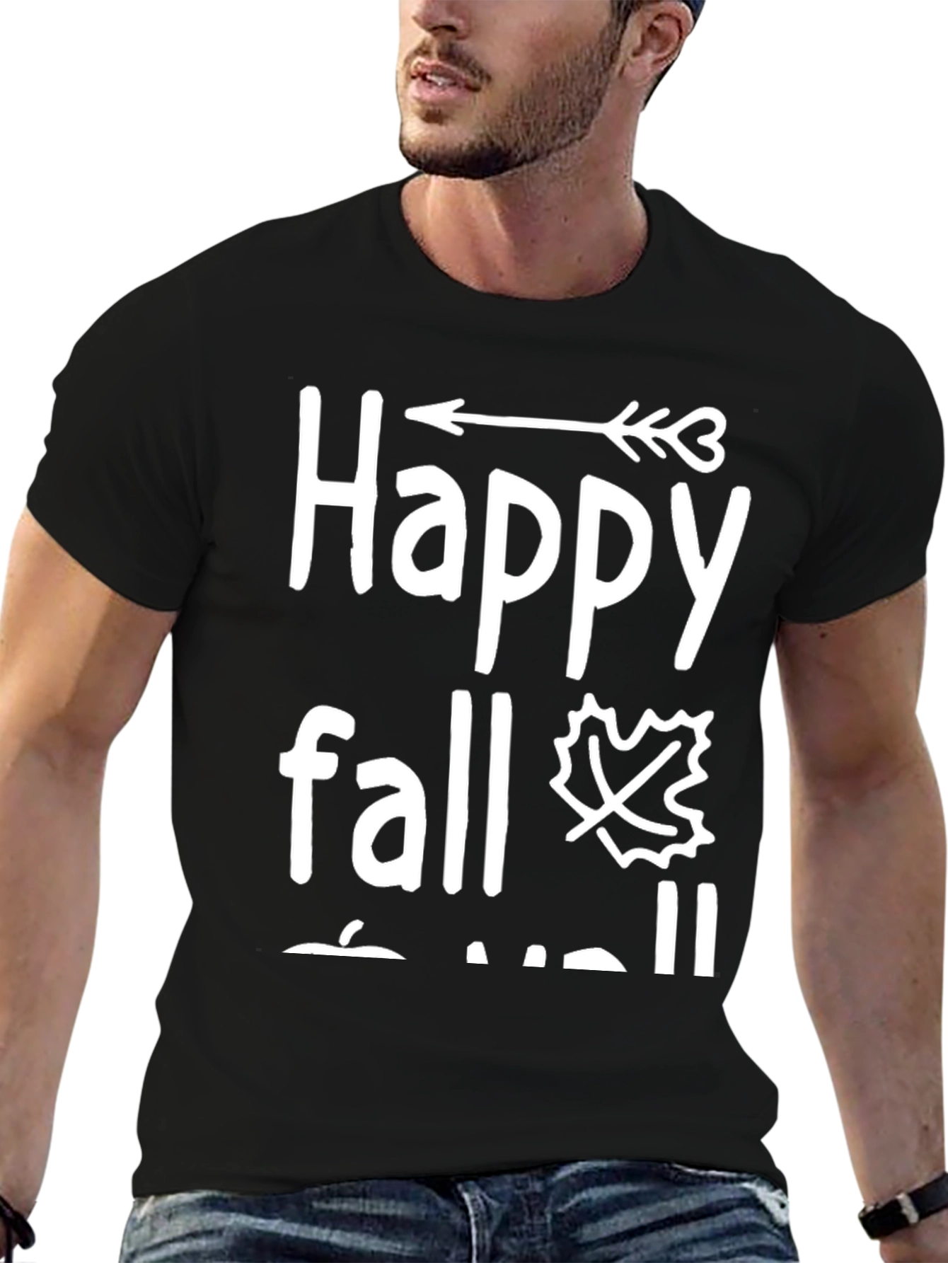 Happy Fall Yall Black Graphic Tee