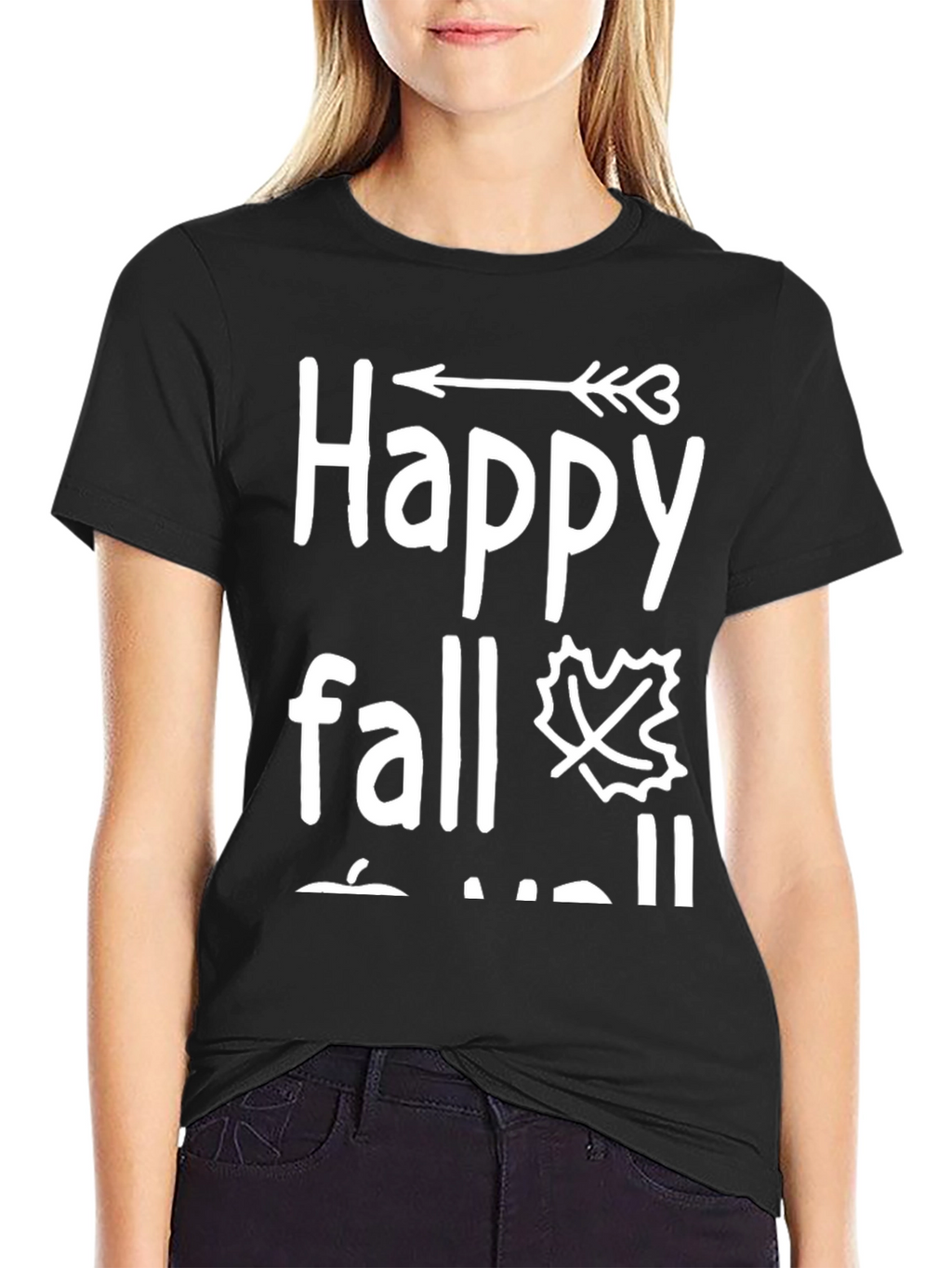 Happy Fall Yall Black Graphic Tee