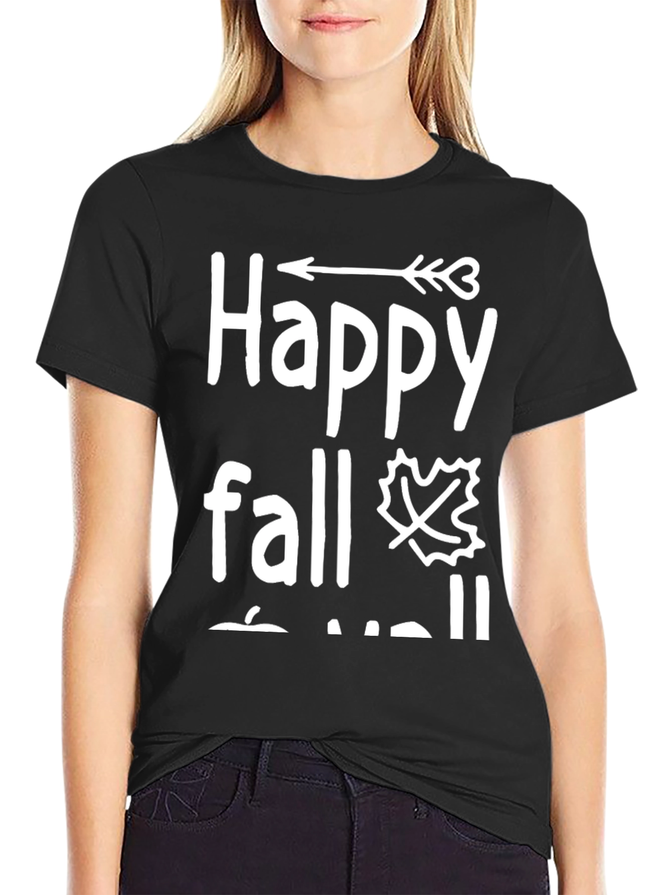 Happy Fall Yall Black Graphic Tee