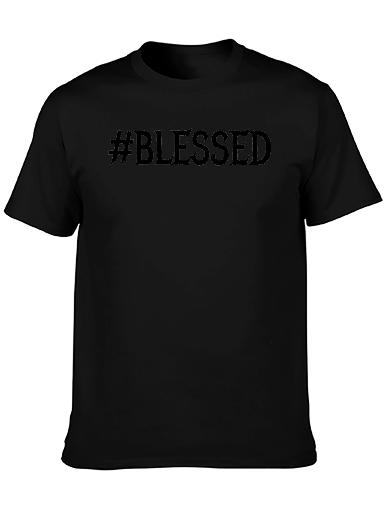#Blessed Graphic Print Black T-Shirt
