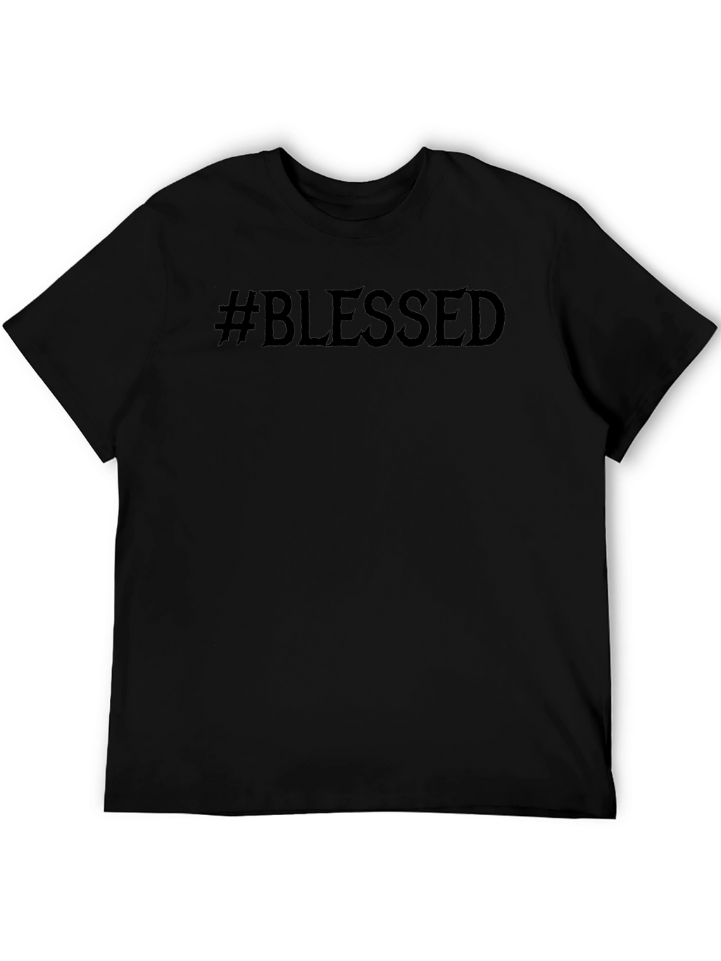 #Blessed Graphic Print Black T-Shirt