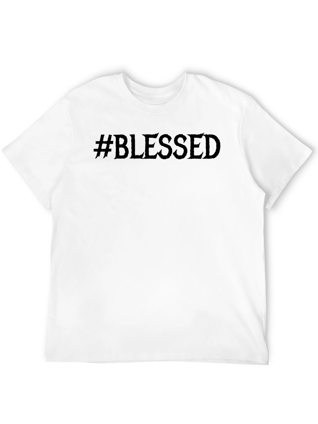 #Blessed Graphic Print Black T-Shirt