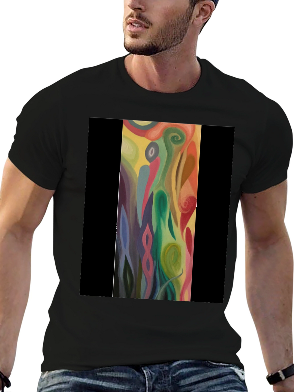 Abstract Art Print Tee - Unique Style