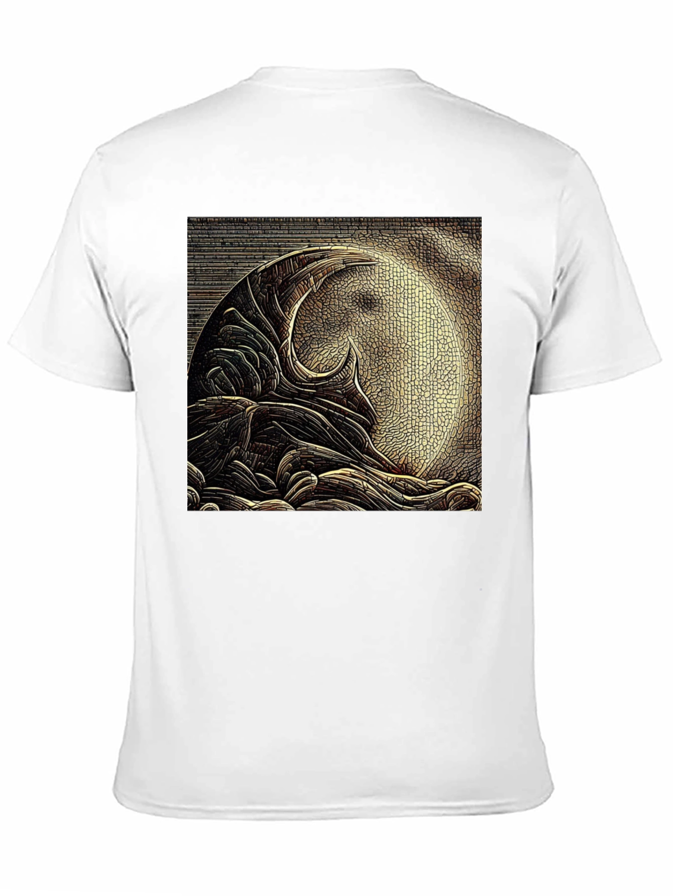 Abstract Moon Design Black T-Shirt