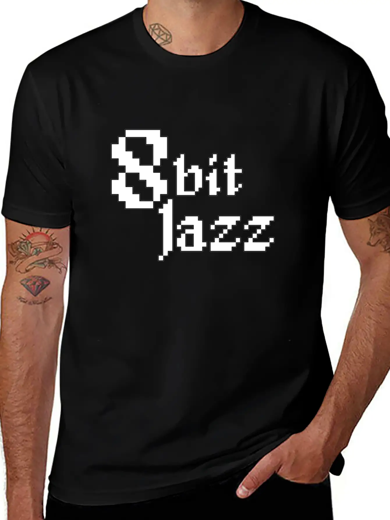 8 Bit Jazz Logo - White Classic Cotton Tee – Unisex Comfort For Any Season