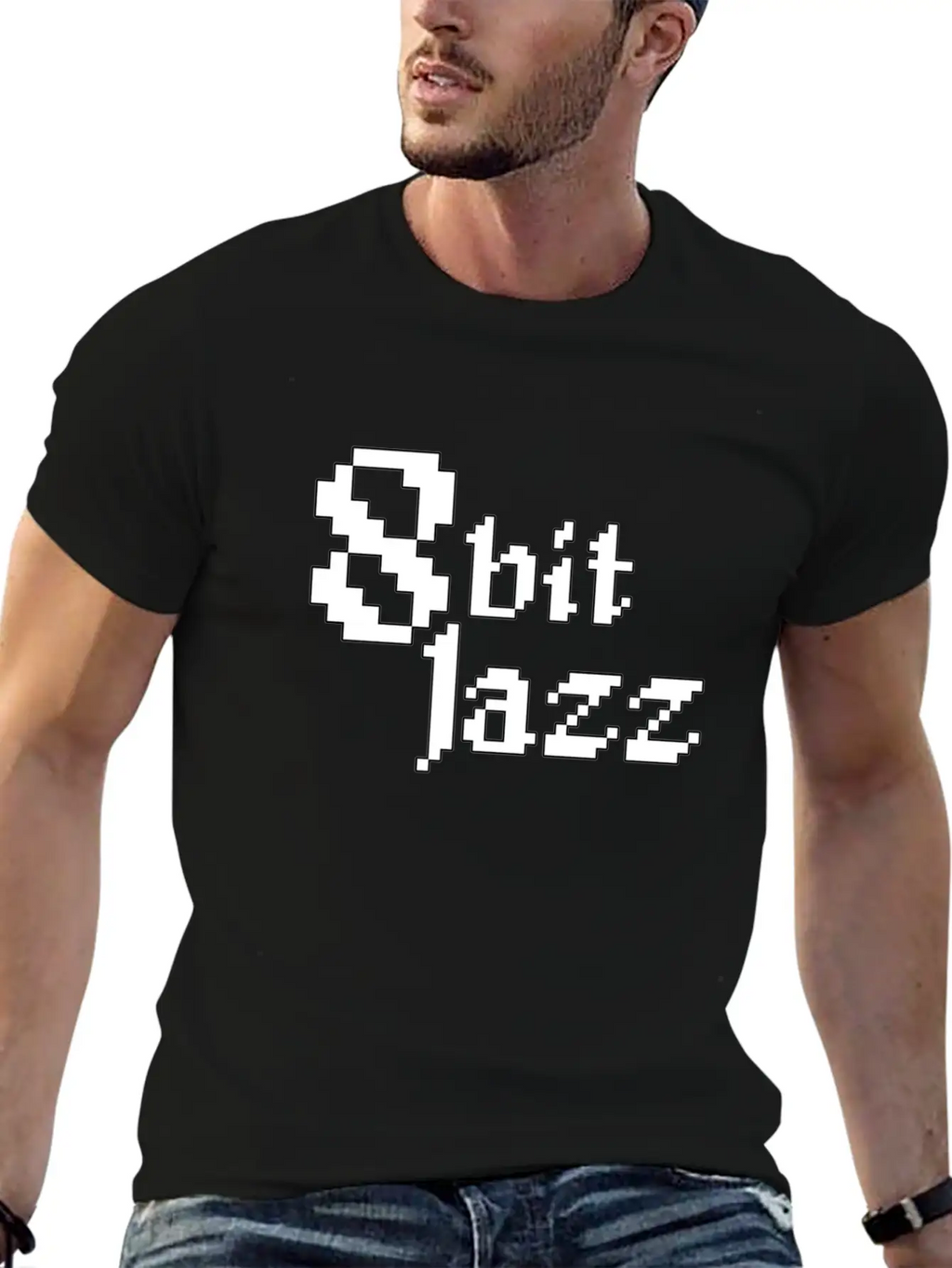 8 Bit Jazz Logo - White Classic Cotton Tee – Unisex Comfort For Any Season