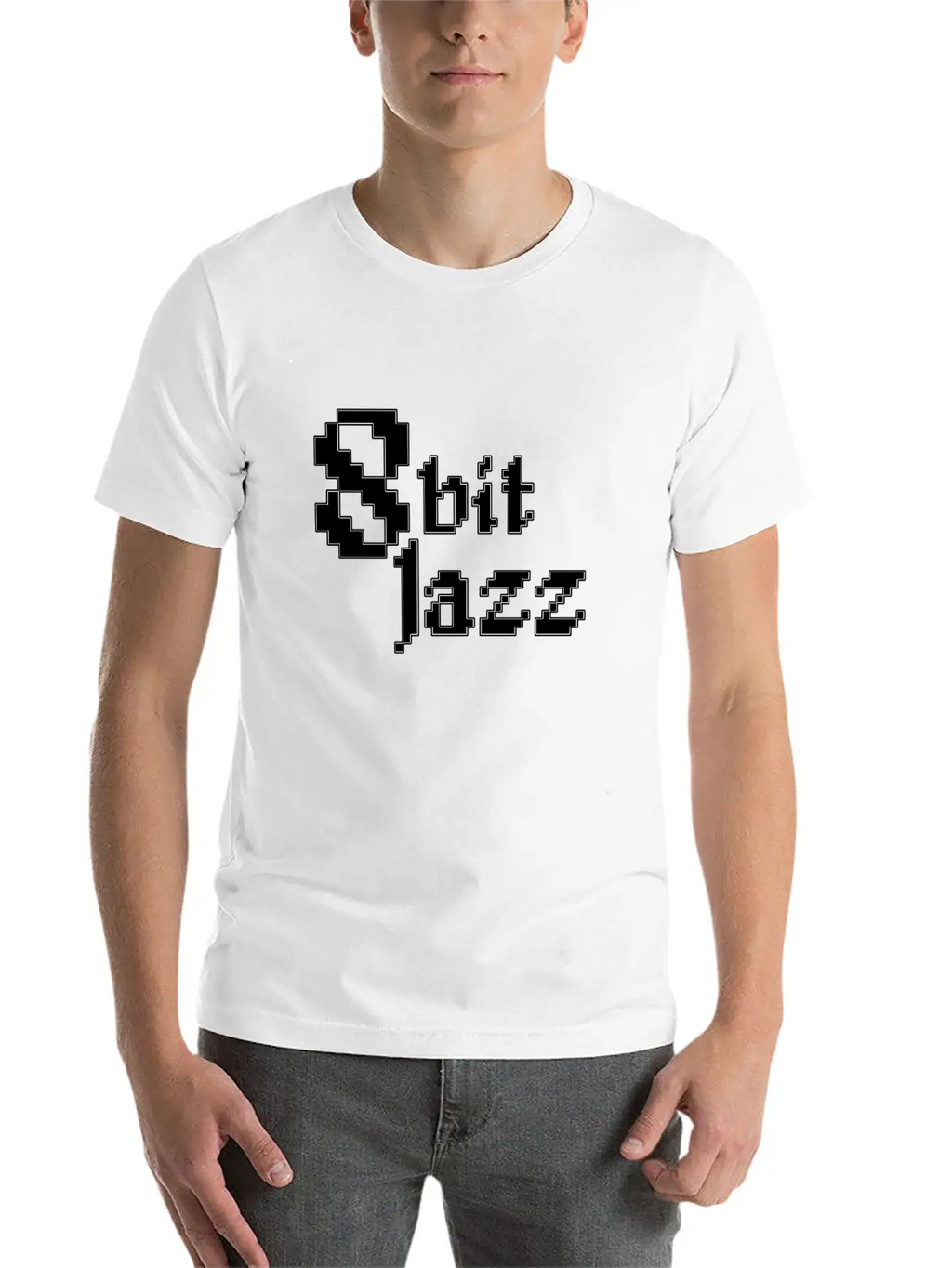 8 Bit Jazz Logo - White Classic Cotton Tee – Unisex Comfort For Any Season