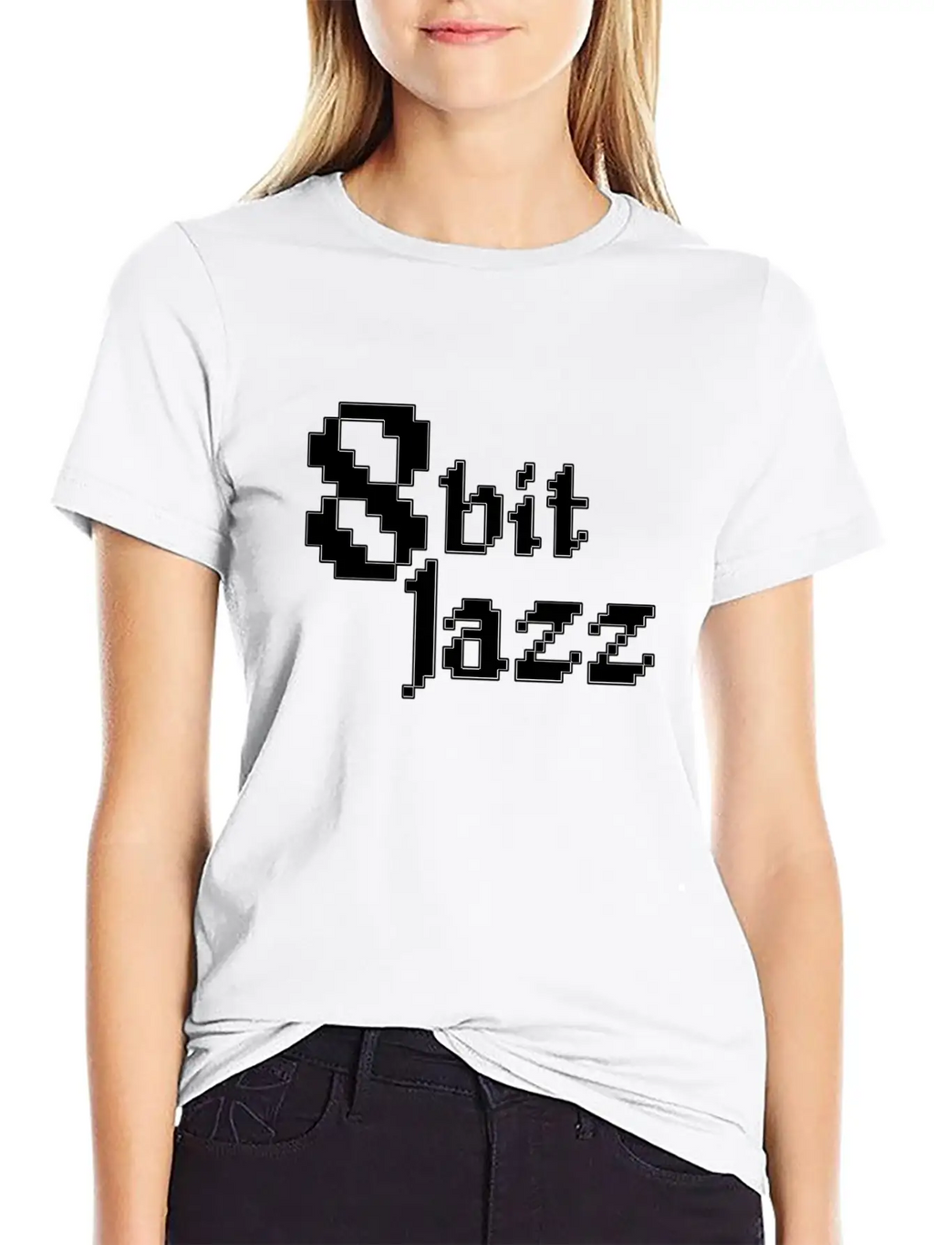 8 Bit Jazz Logo - White Classic Cotton Tee – Unisex Comfort For Any Season