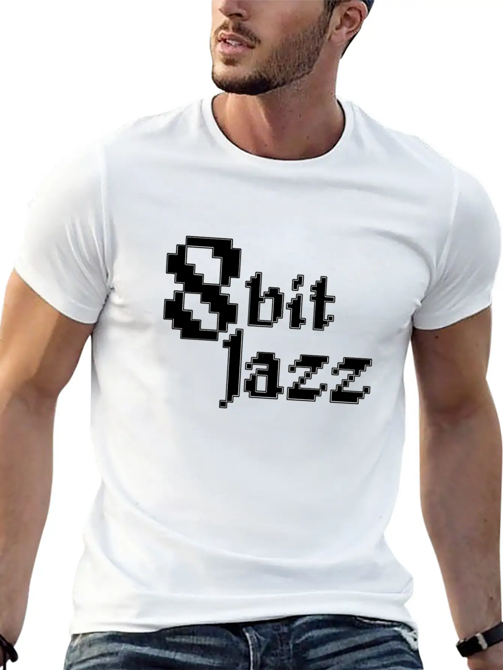 8 Bit Jazz Logo - White Classic Cotton Tee – Unisex Comfort For Any Season