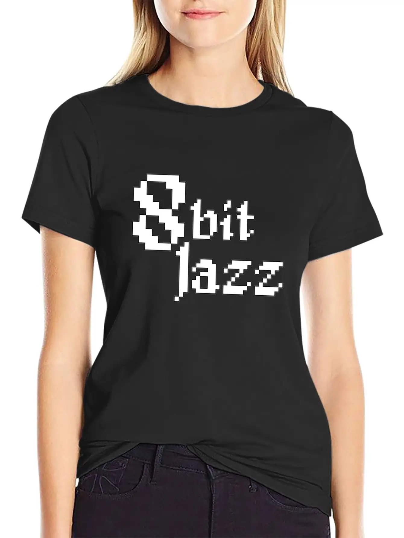 8 Bit Jazz Logo - White Classic Cotton Tee – Unisex Comfort For Any Season