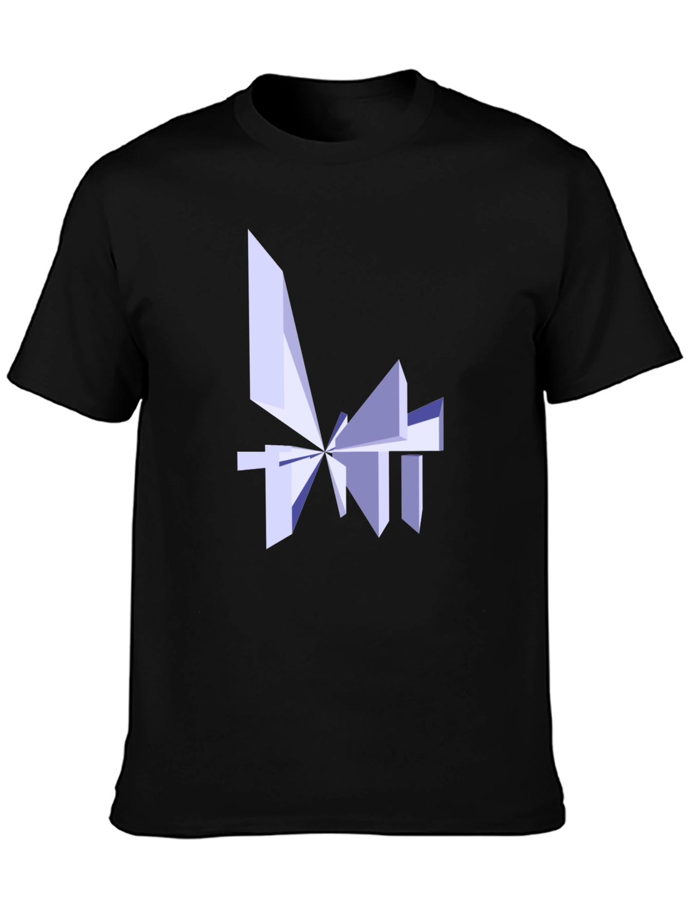 Abstract Geometric Design Black T-Shirt