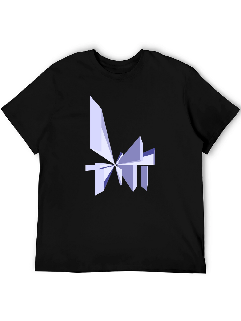 Abstract Geometric Design Black T-Shirt