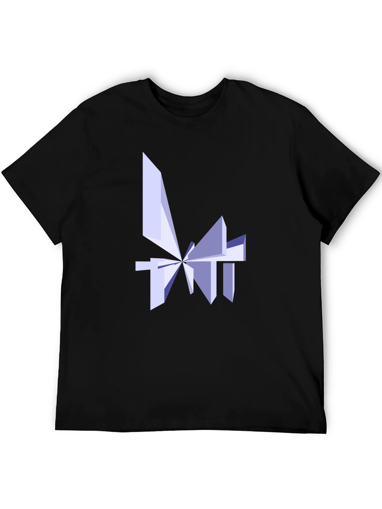 Abstract Geometric Design Black T-Shirt