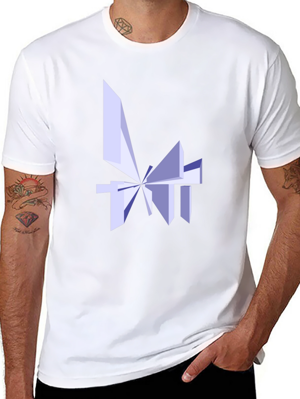Abstract Geometric Design Black T-Shirt
