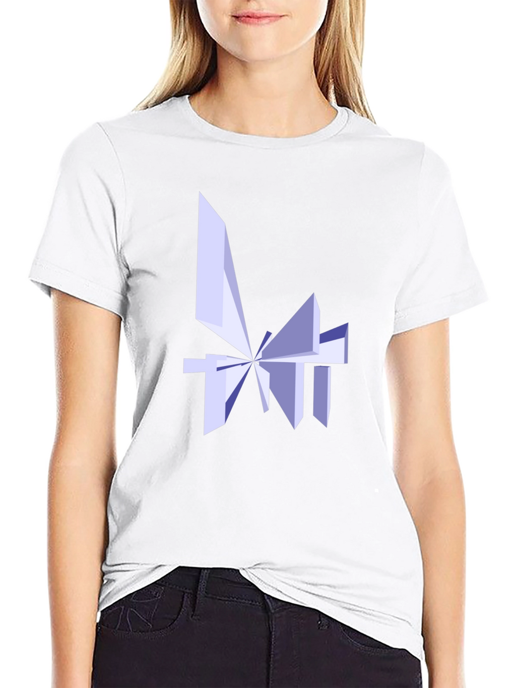 Abstract Geometric Design Black T-Shirt