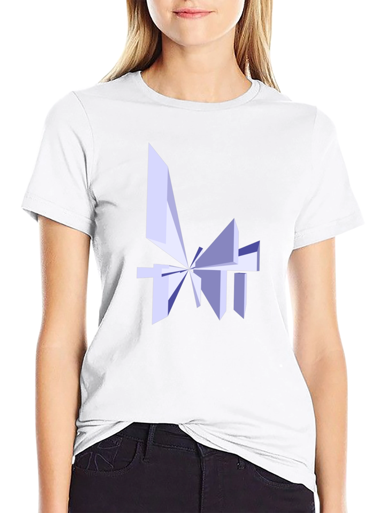 Abstract Geometric Design Black T-Shirt