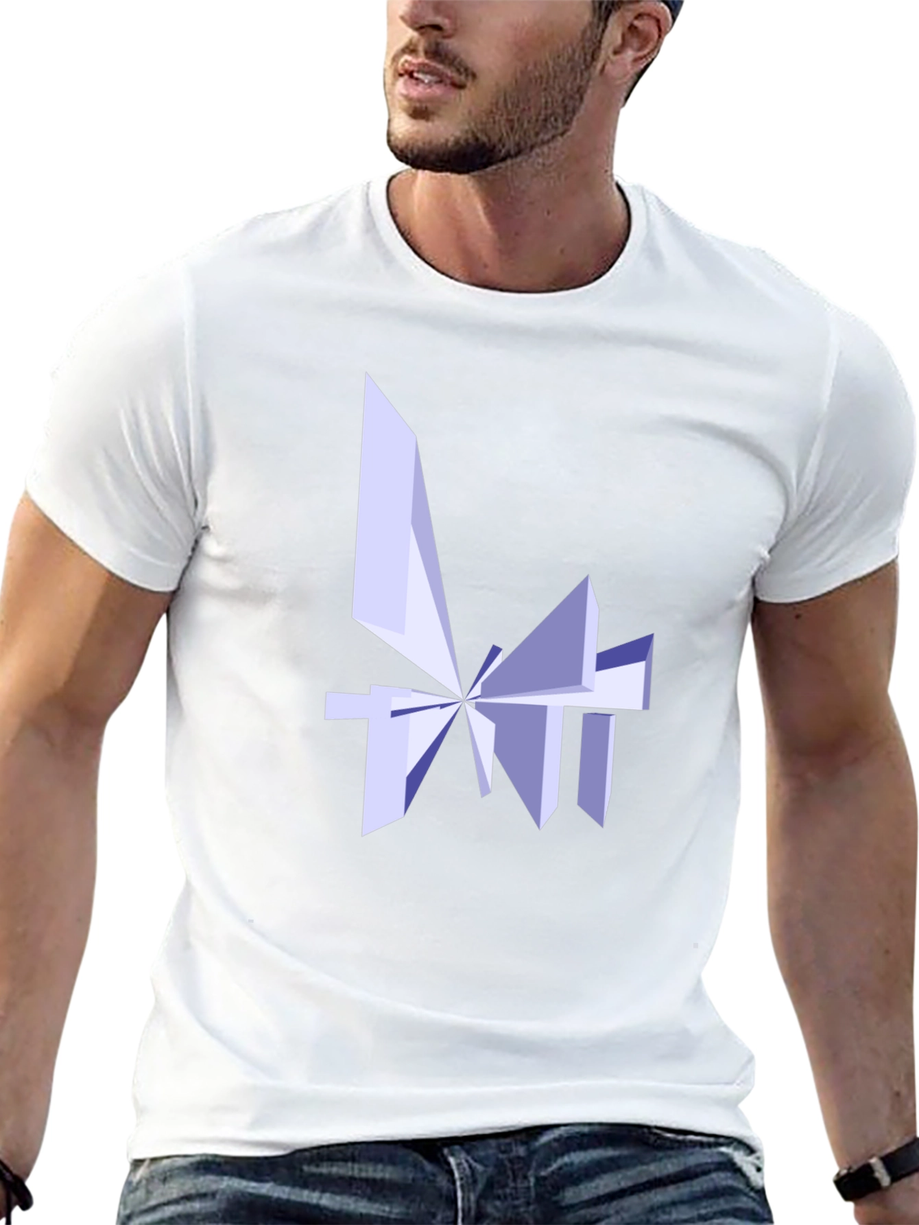 Abstract Geometric Design Black T-Shirt
