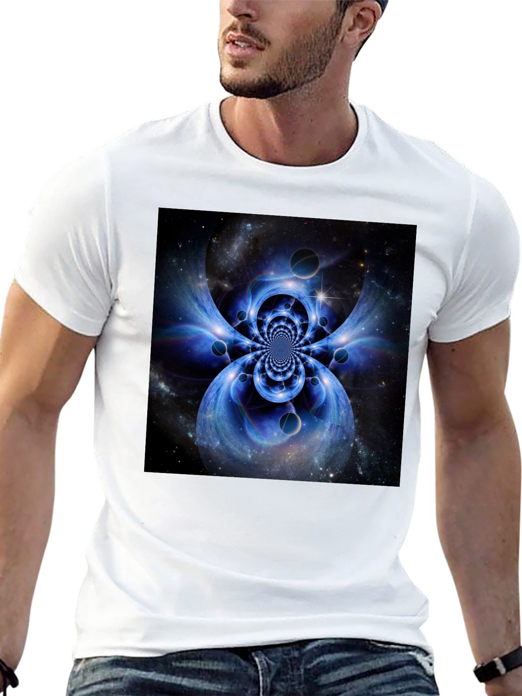 Abstract Space Black T-Shirt
