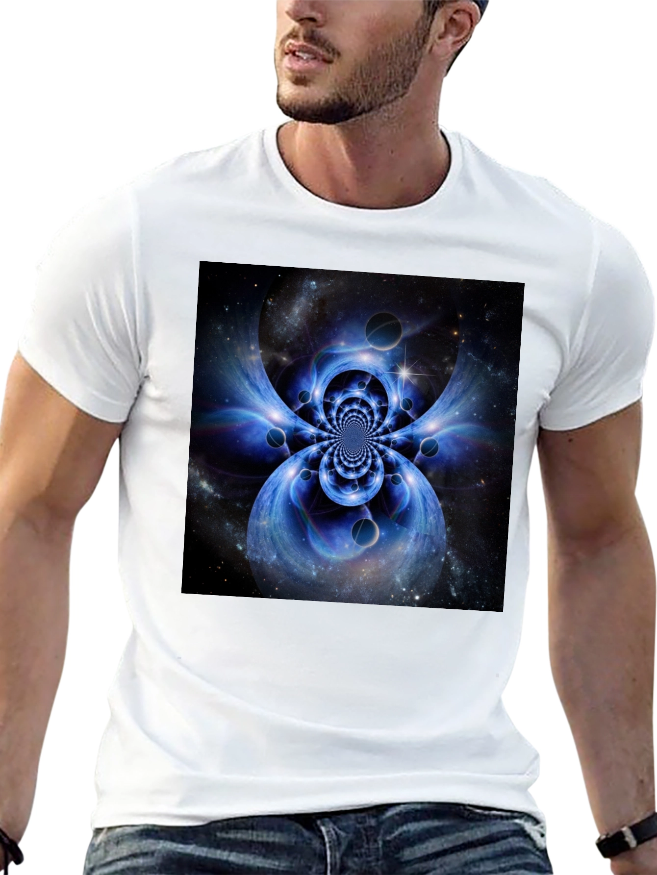 Abstract Space Black T-Shirt