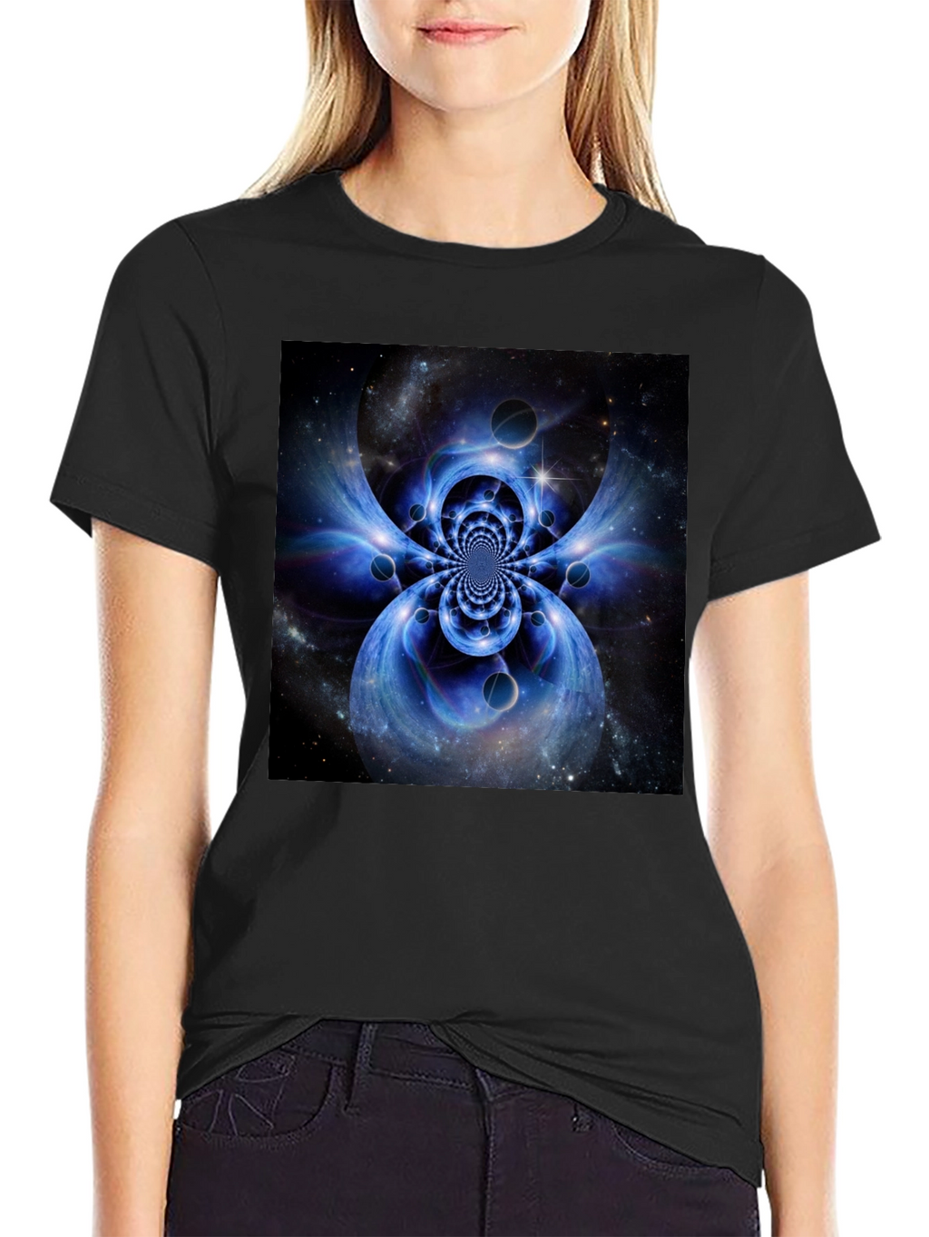 Abstract Space Black T-Shirt