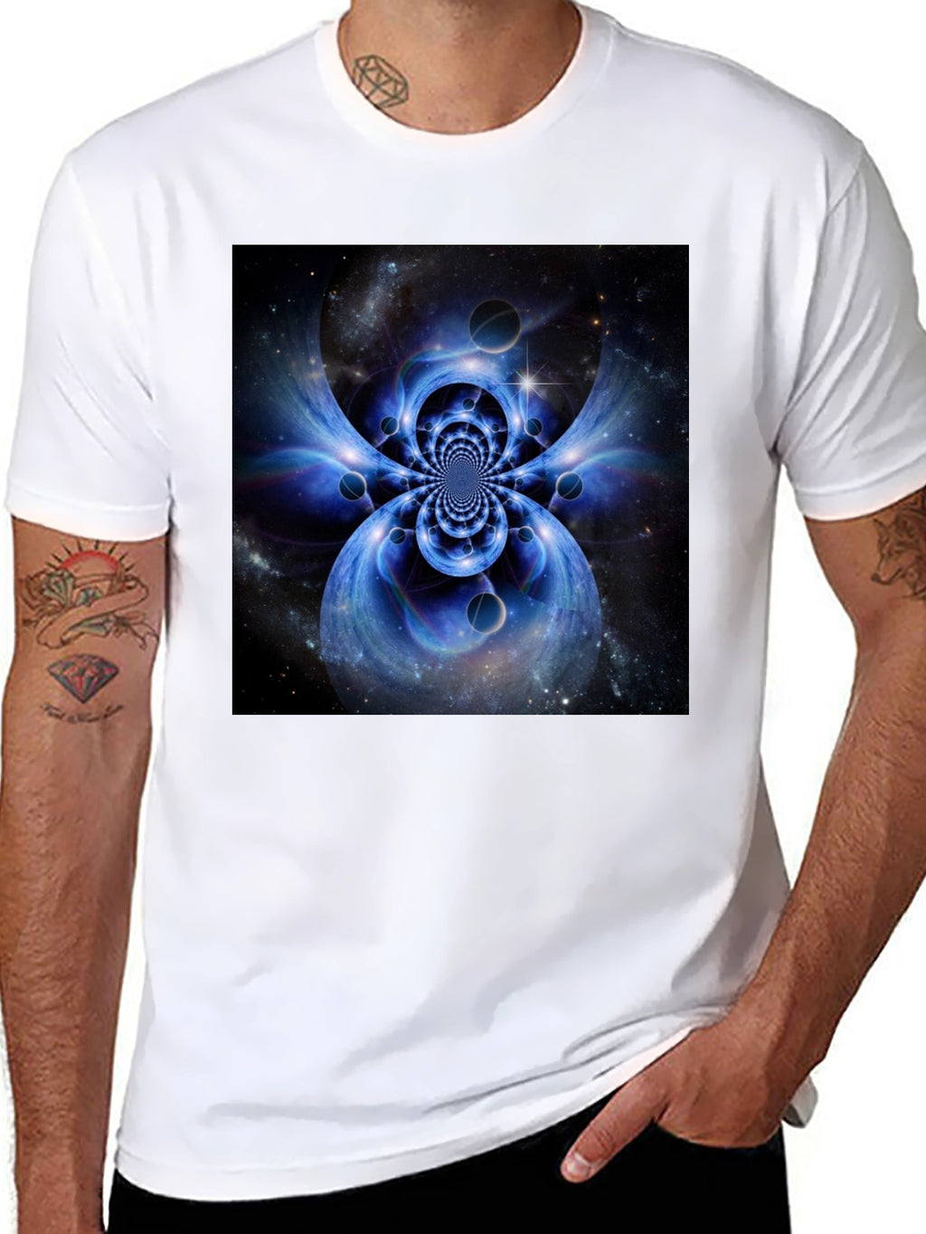 Abstract Space Black T-Shirt
