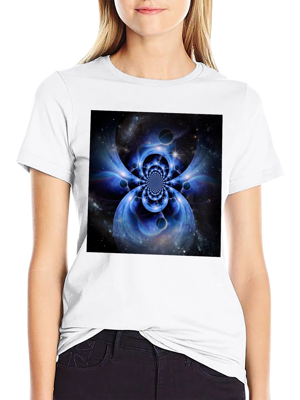 Abstract Space Black T-Shirt