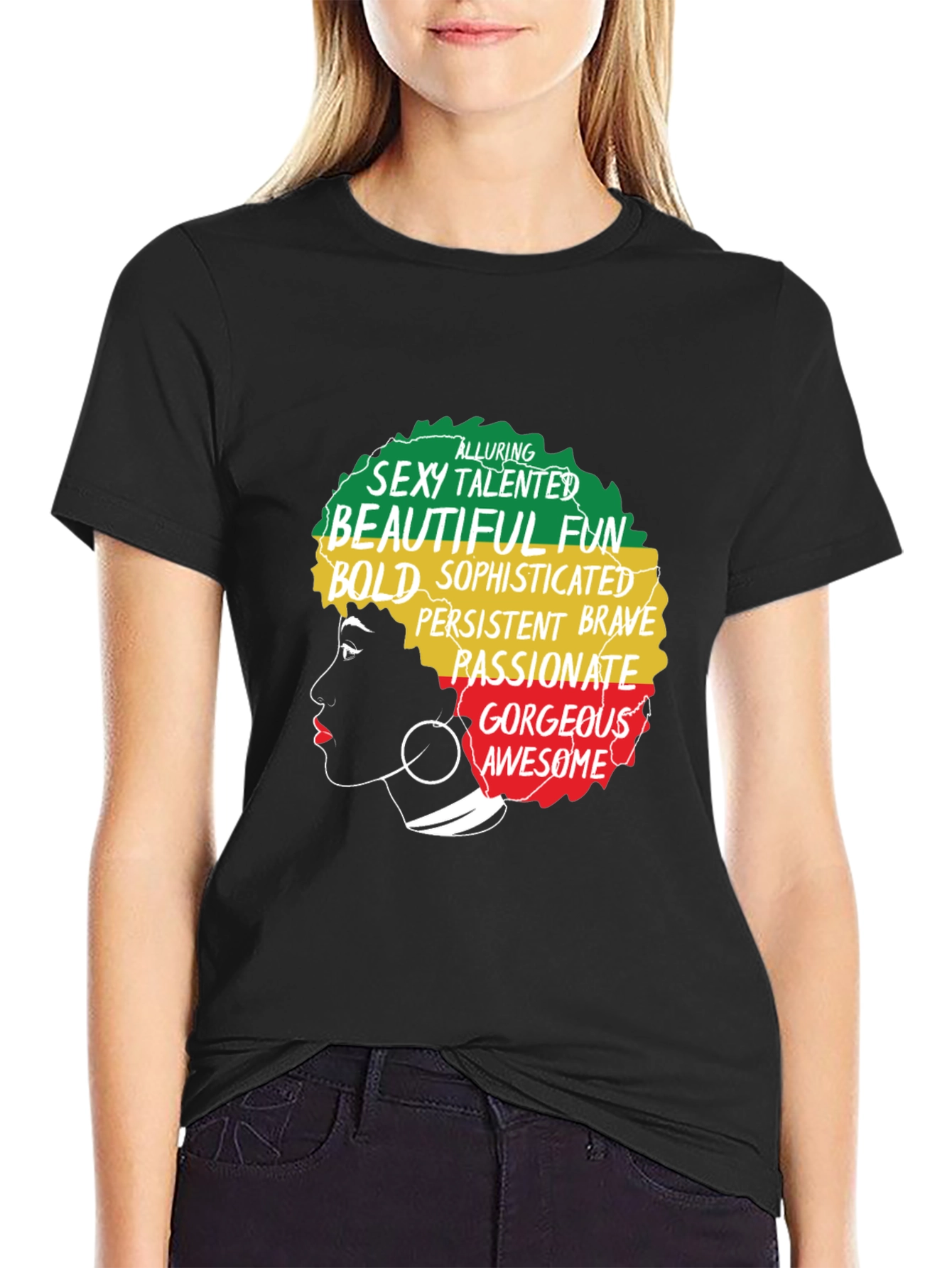 Afro Queen Graphic Tee - Empowering Black Pride Shirt