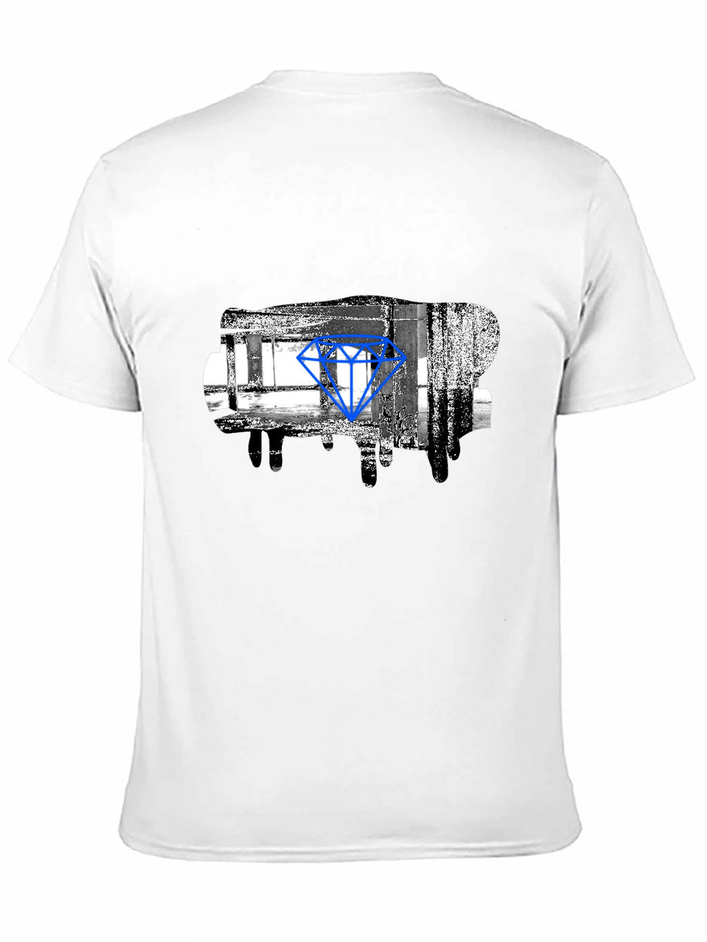 Abstract Diamond Graphic Print Black T-Shirt