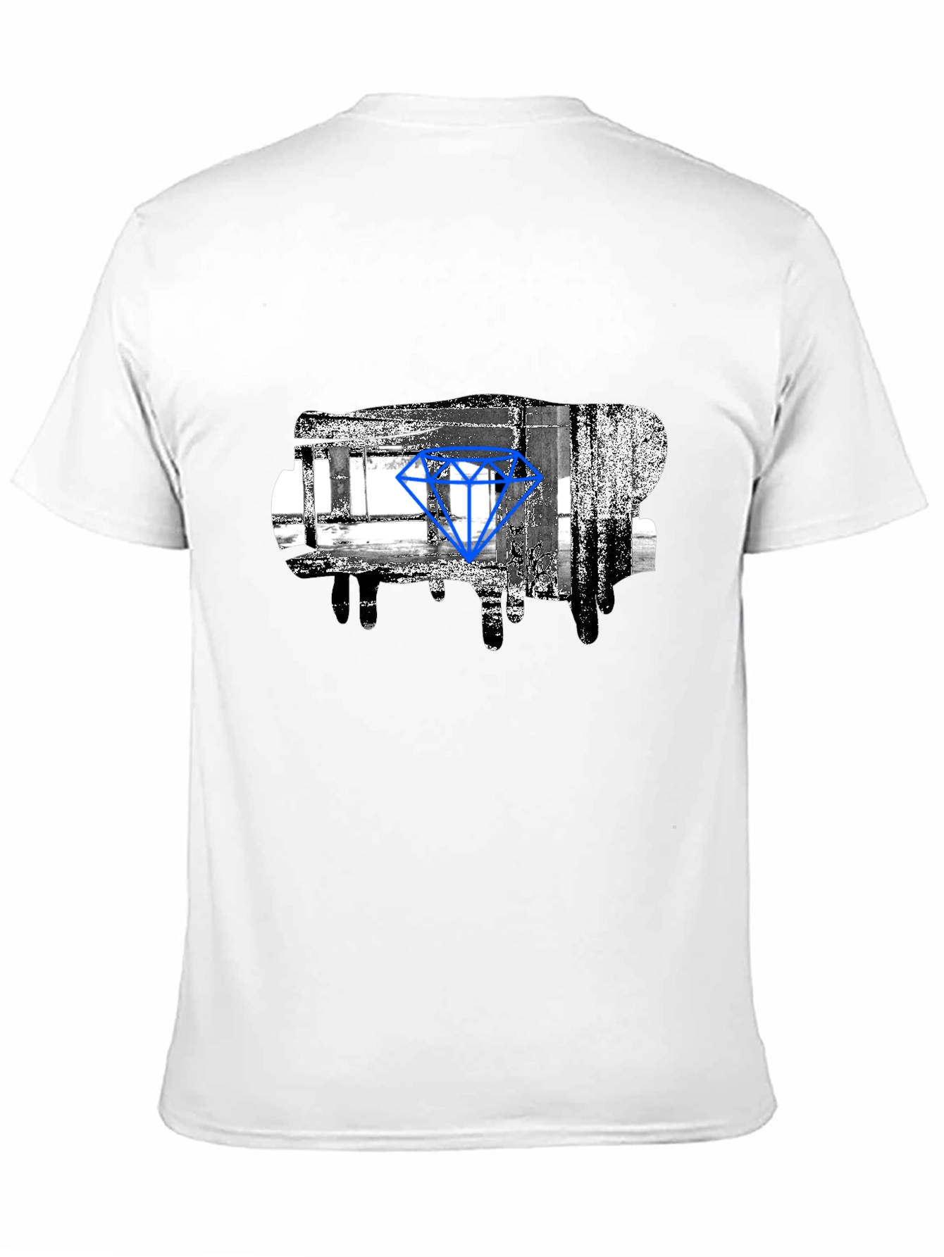 Abstract Diamond Graphic Print Black T-Shirt