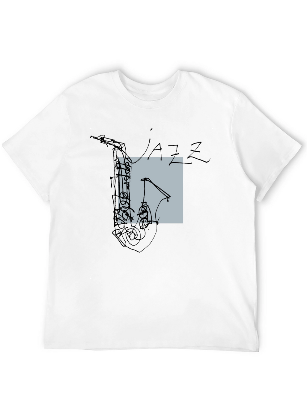 Abstract Jazz Saxophone Graphic T-Shirt - Black