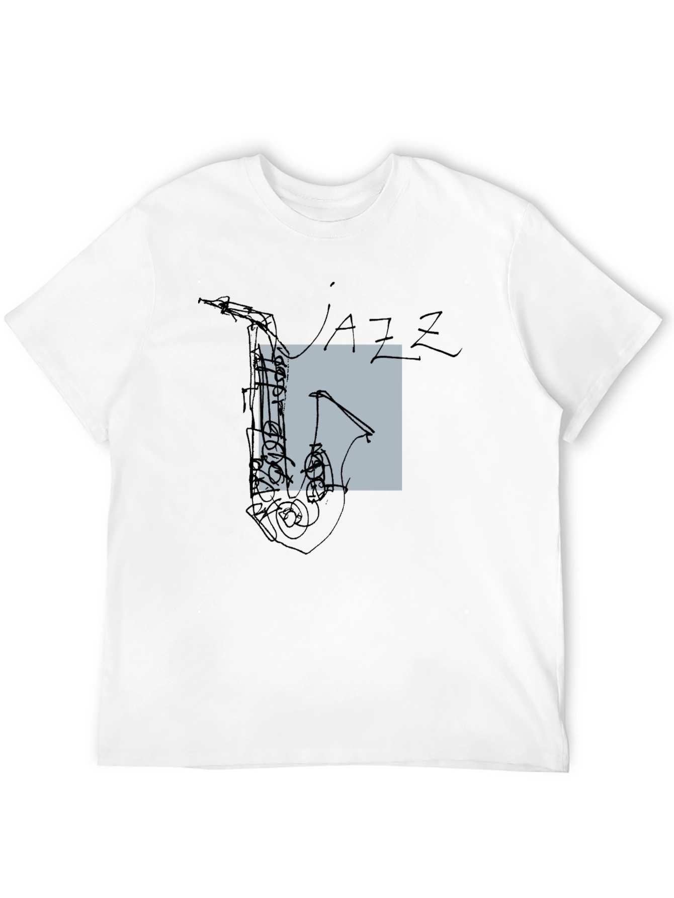 Abstract Jazz Saxophone Graphic T-Shirt - Black