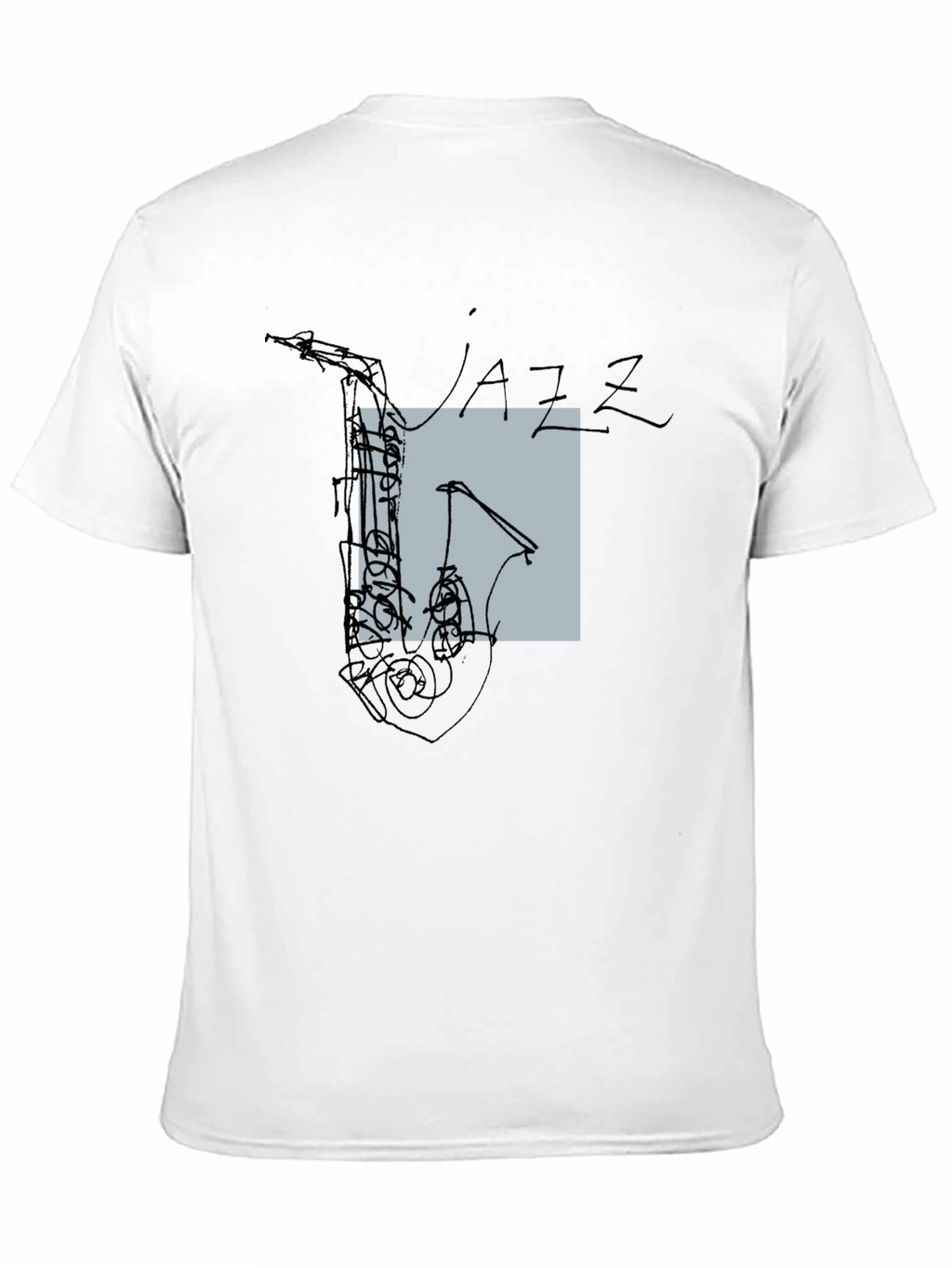 Abstract Jazz Saxophone Graphic T-Shirt - Black