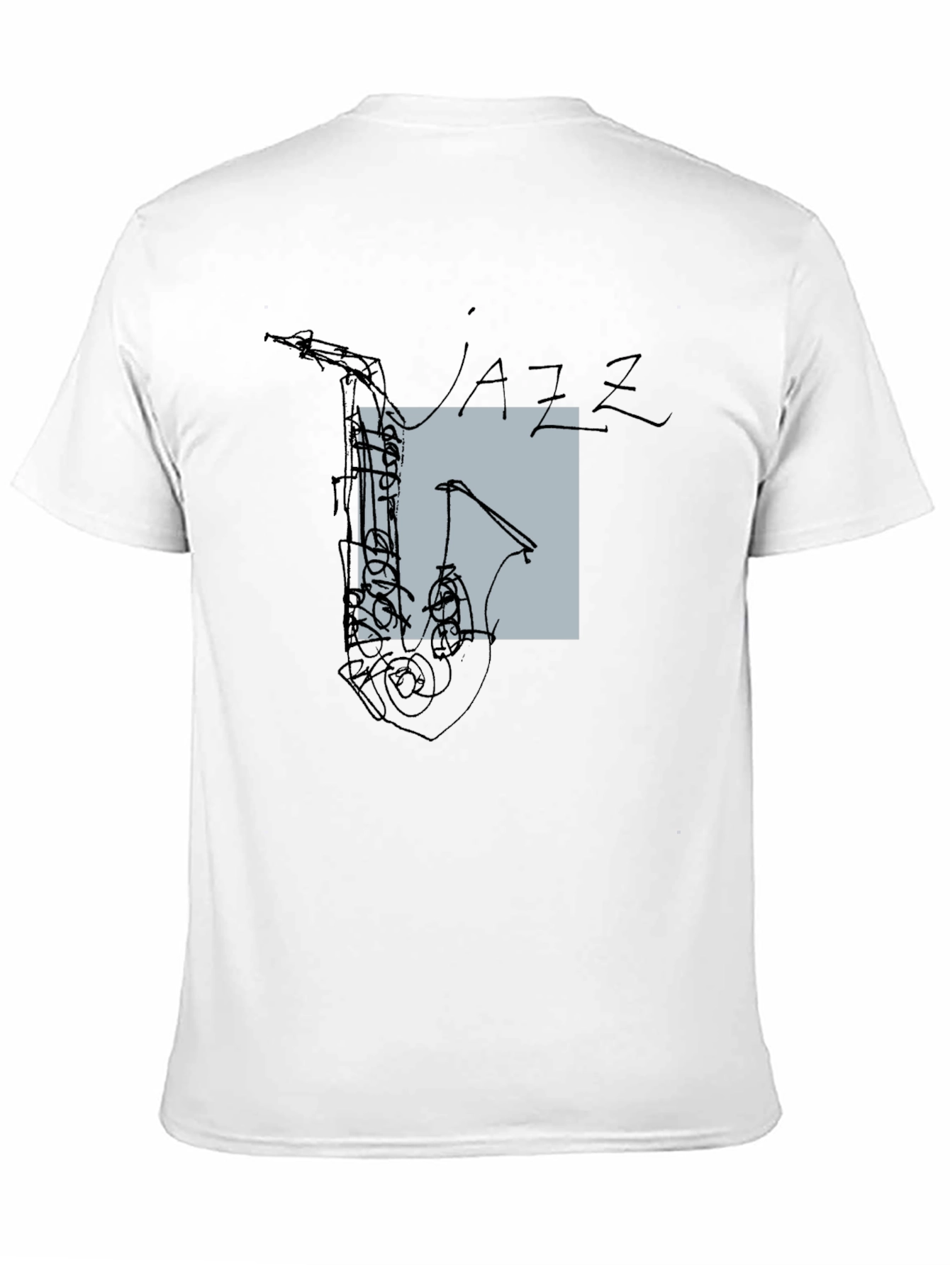 Abstract Jazz Saxophone Graphic T-Shirt - Black
