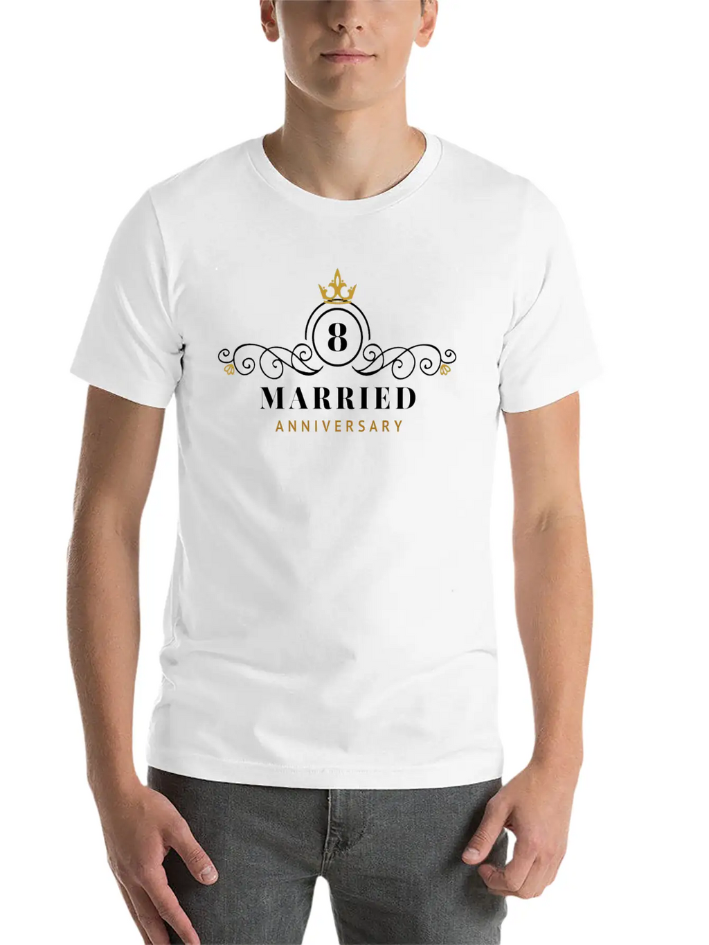 8th Wedding Anniversary Celebrating Essential Unisex Summer Tee – Soft Cotton Casual Fit